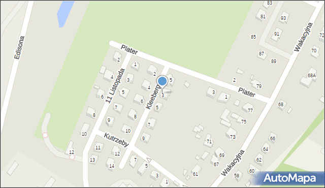 Krosno Odrzańskie, Kleeberga Franciszka, gen., 3, mapa Krosno Odrzańskie
