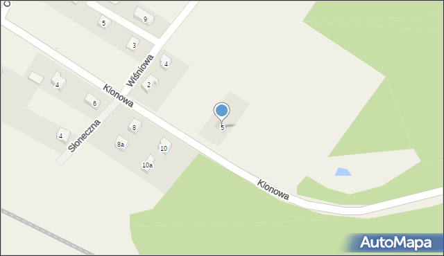 Księginice, Klonowa, 5, mapa Księginice