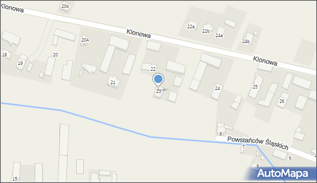 Kujakowice Górne, Klonowa, 23, mapa Kujakowice Górne