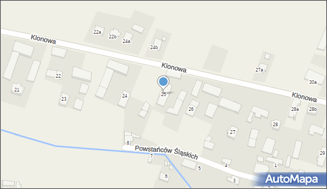 Kujakowice Górne, Klonowa, 25, mapa Kujakowice Górne