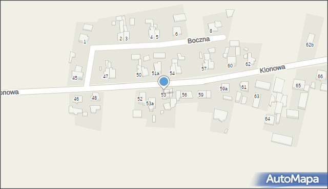 Kujakowice Górne, Klonowa, 53, mapa Kujakowice Górne