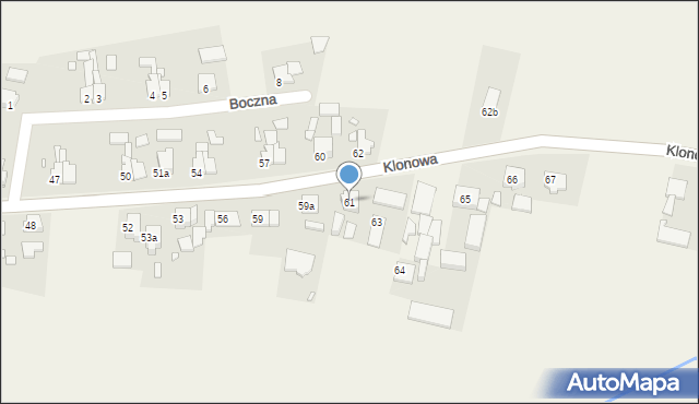 Kujakowice Górne, Klonowa, 61, mapa Kujakowice Górne