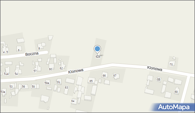 Kujakowice Górne, Klonowa, 62b, mapa Kujakowice Górne