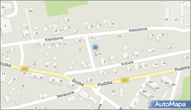 Kuźnia Raciborska, Klasztorna, 24, mapa Kuźnia Raciborska