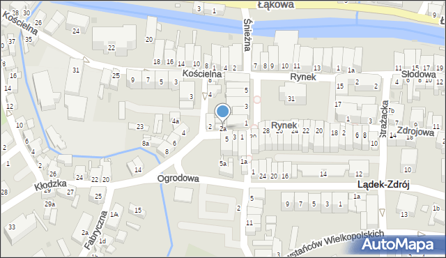 Lądek-Zdrój, Kłodzka, 2a, mapa Lądek-Zdrój