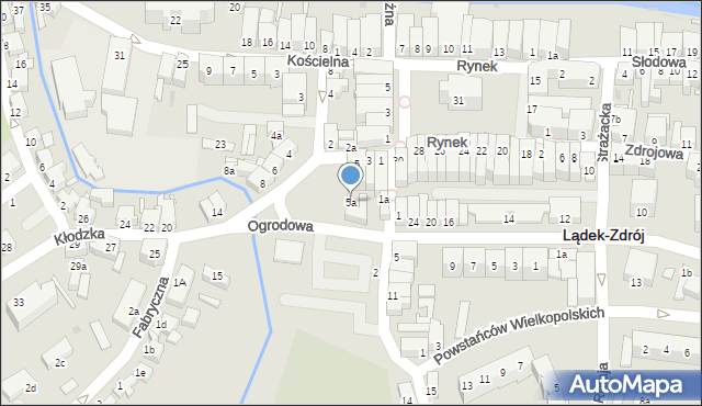 Lądek-Zdrój, Kłodzka, 5a, mapa Lądek-Zdrój