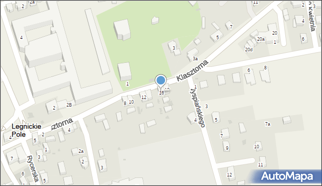 Legnickie Pole, Klasztorna, 16, mapa Legnickie Pole