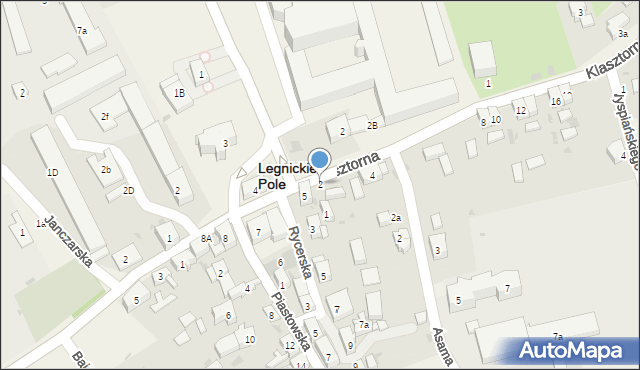 Legnickie Pole, Klasztorna, 2, mapa Legnickie Pole