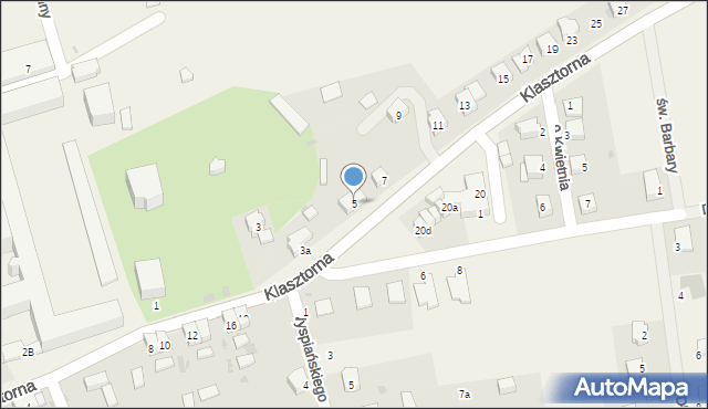 Legnickie Pole, Klasztorna, 5, mapa Legnickie Pole