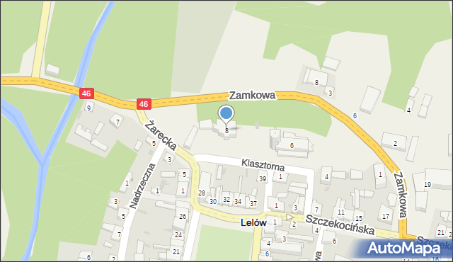 Lelów, Klasztorna, 8, mapa Lelów