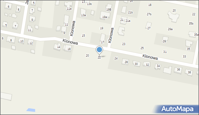 Lenartowice, Klonowa, 22, mapa Lenartowice