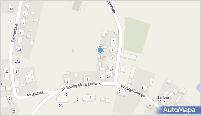 Leśno, Klonowa, 7, mapa Leśno