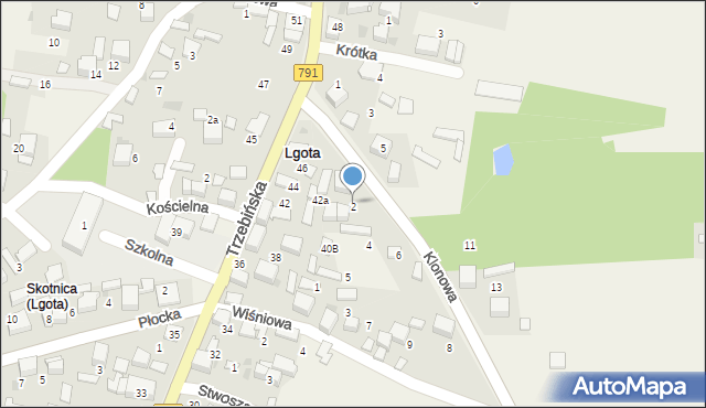 Lgota, Klonowa, 2, mapa Lgota
