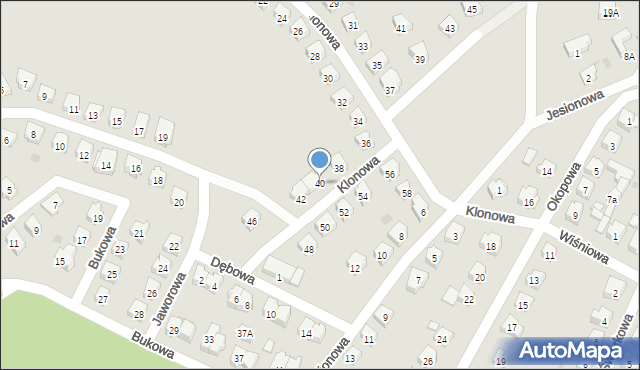 Lidzbark, Klonowa, 40, mapa Lidzbark