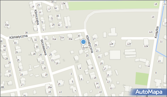 Łódź, Klimatyczna, 22, mapa Łodzi