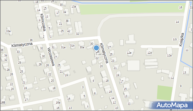 Łódź, Klimatyczna, 24, mapa Łodzi