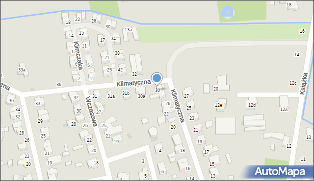 Łódź, Klimatyczna, 30, mapa Łodzi