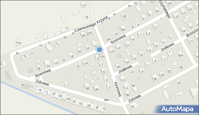 Łosice, Klonowa, 9, mapa Łosice