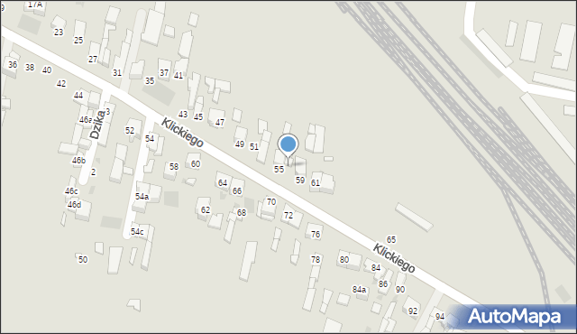 Łowicz, Klickiego Stanisława, gen., 57, mapa Łowicza