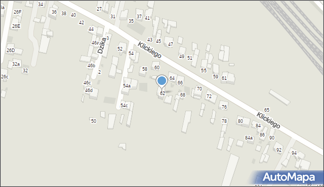 Łowicz, Klickiego Stanisława, gen., 62, mapa Łowicza