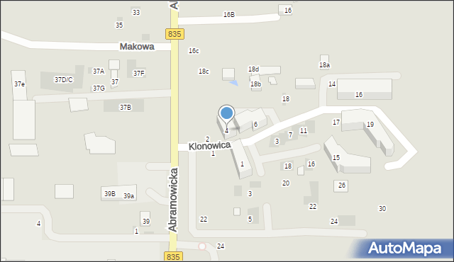 Lublin, Klonowica Sebastiana, 4, mapa Lublina