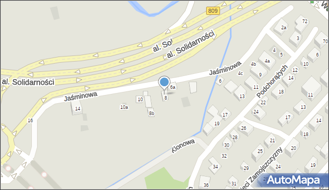 Lublin, Klonowa, 3, mapa Lublina