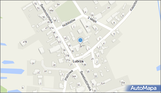 Lubrza, Klasztorna, 1a, mapa Lubrza