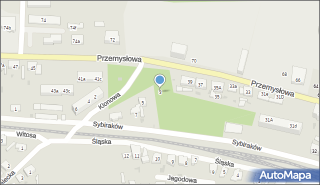 Lubsko, Klonowa, 3, mapa Lubsko