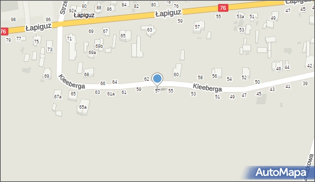 Łuków, Kleeberga Franciszka, gen., 57, mapa Łuków