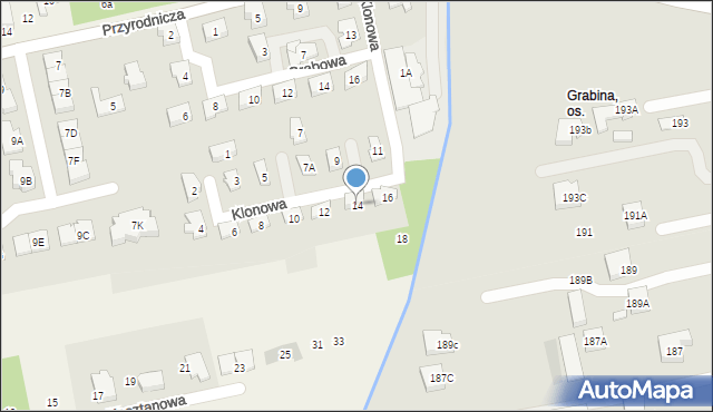 Michałów-Grabina, Klonowa, 14, mapa Michałów-Grabina