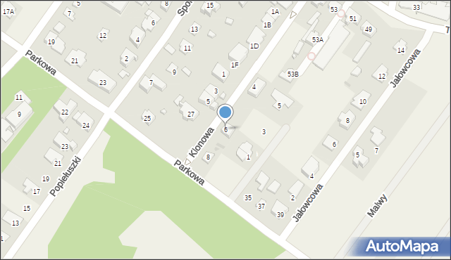 Michałowice, Klonowa, 6, mapa Michałowice