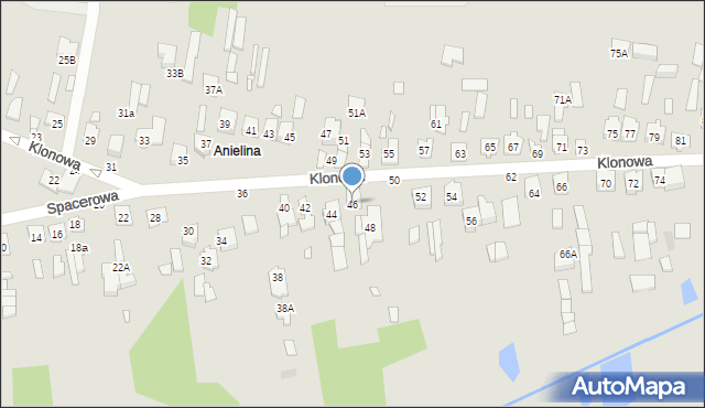 Mińsk Mazowiecki, Klonowa, 46, mapa Mińsk Mazowiecki