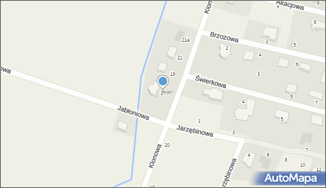 Mścice, Klonowa, 17, mapa Mścice