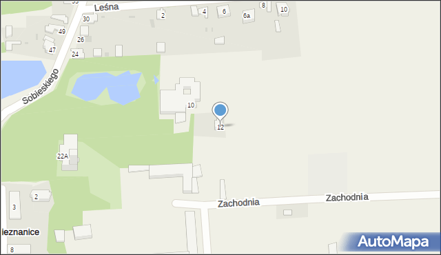 Nieznanice, Klonowa, 12, mapa Nieznanice