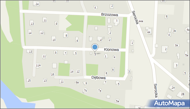 Nowa Wieś, Klonowa, 3, mapa Nowa Wieś