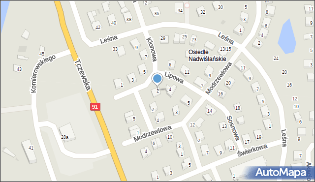 Nowe, Klonowa, 2, mapa Nowe