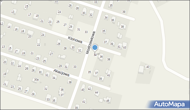 Nowe Proboszczewice, Klonowa, 34, mapa Nowe Proboszczewice