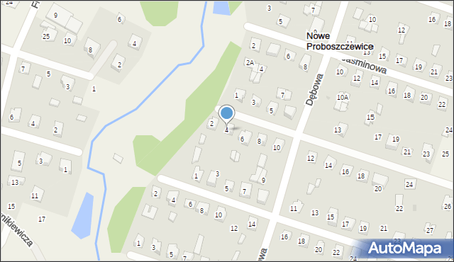 Nowe Proboszczewice, Klonowa, 4, mapa Nowe Proboszczewice