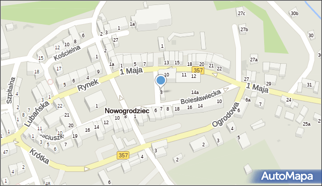 Nowogrodziec, Klasztorna, 3, mapa Nowogrodziec