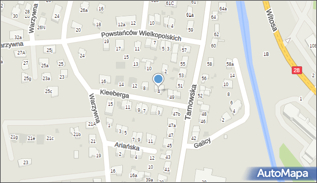 Nowy Sącz, Kleeberga Franciszka, gen., 4, mapa Nowego Sącza