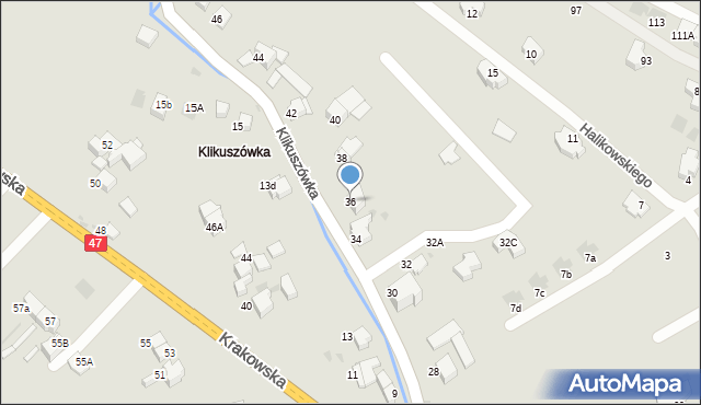 Nowy Targ, Klikuszówka, 36, mapa Nowego Targu