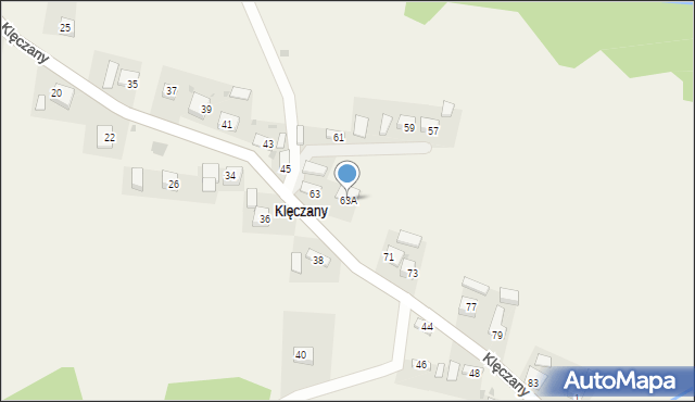 Okocim, Klęczany, 63A, mapa Okocim