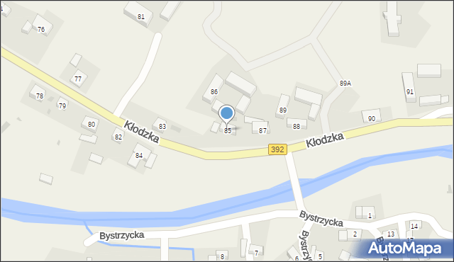 Ołdrzychowice Kłodzkie, Kłodzka, 85, mapa Ołdrzychowice Kłodzkie