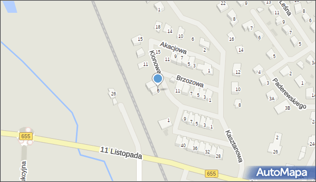 Olecko, Klonowa, 6, mapa Olecko