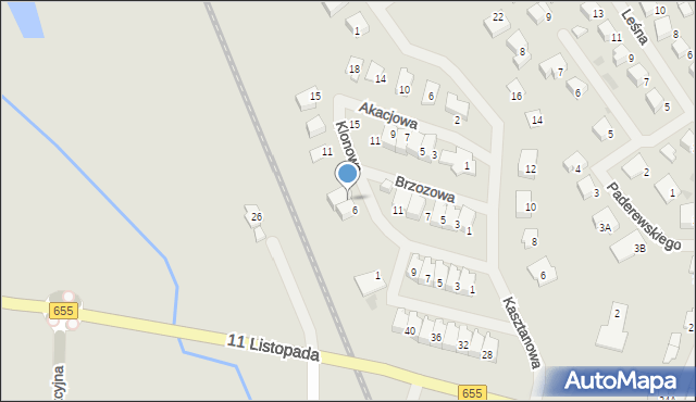 Olecko, Klonowa, 7, mapa Olecko