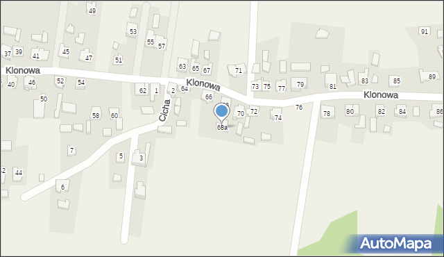 Olszyna, Klonowa, 68a, mapa Olszyna