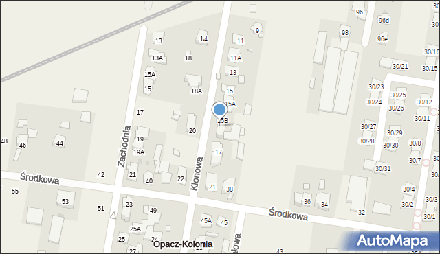 Opacz-Kolonia, Klonowa, 17A, mapa Opacz-Kolonia