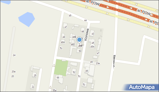 Opacz-Kolonia, Klonowa, 48c, mapa Opacz-Kolonia