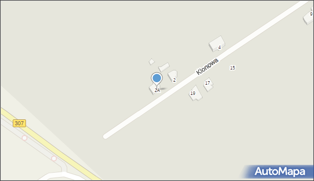 Opalenica, Klonowa, 2A, mapa Opalenica