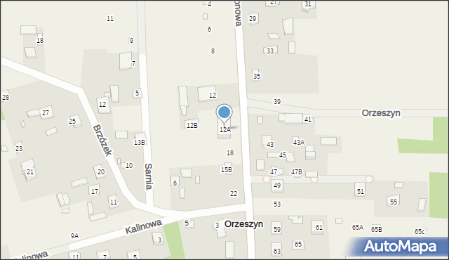 Orzeszyn, Klonowa, 12A, mapa Orzeszyn